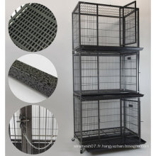Cage de chiens à 3 niveaux avec roues Trays House